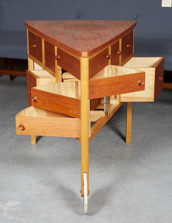 Side Table or Sewing Table by Bengt Lundgren In Excellent Condition In New York, NY