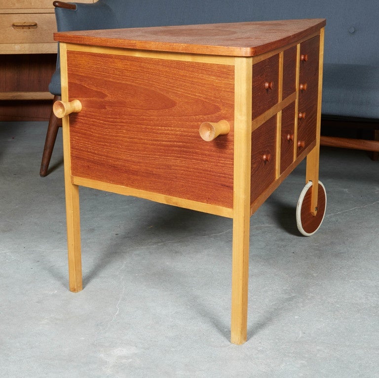 Teak Side Table or Sewing Table by Bengt Lundgren