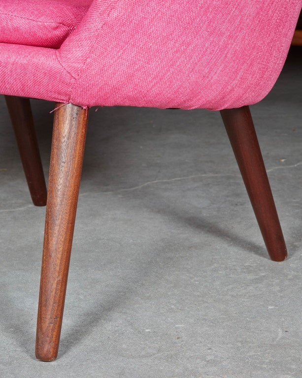 Scandinavian Modern Danish Atomic Barrel Chair, Pink