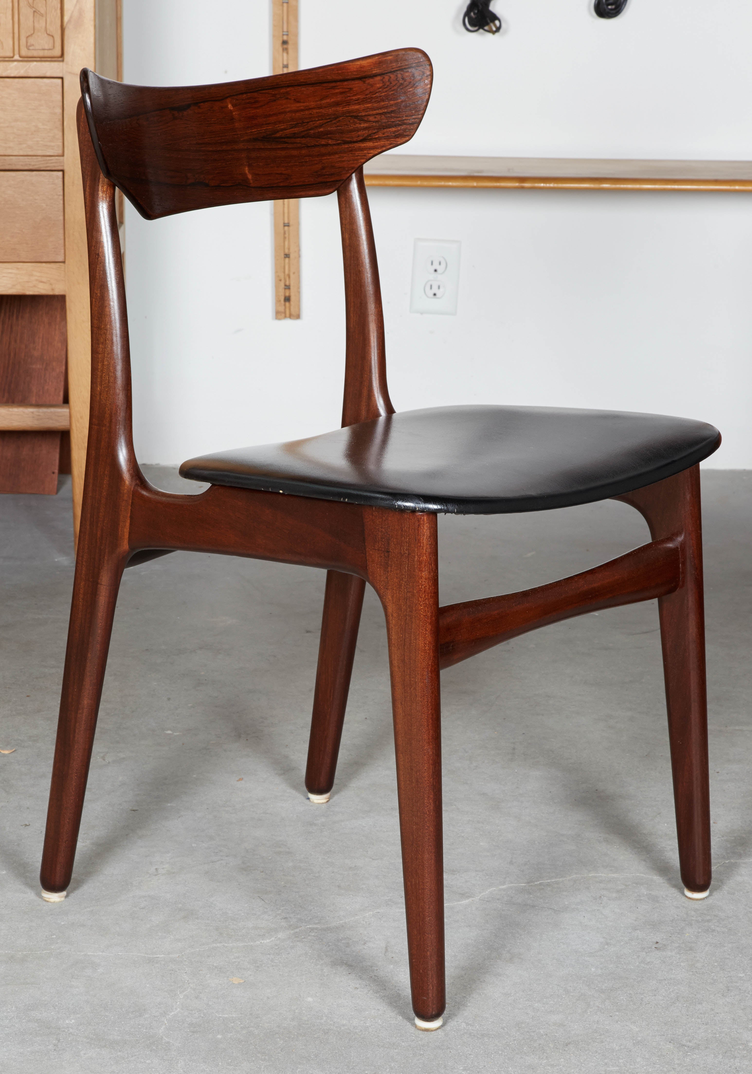 Danish Rosewood Dining Chairs, Set of Six