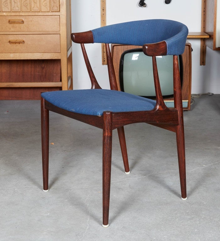 Scandinavian Modern Dining Chairs with Arms by Johannes Andersen, Model 16, Set of Six