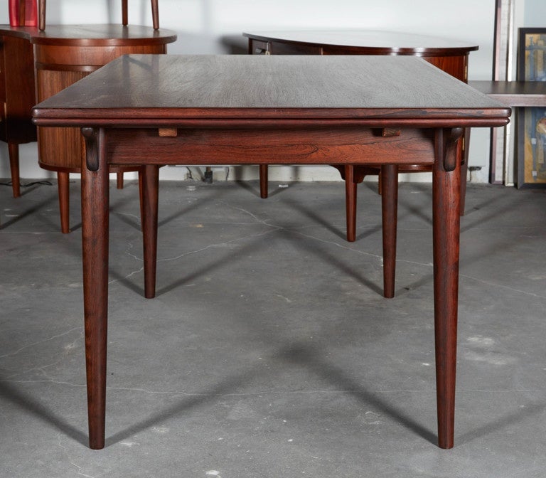 Expandable Dining Table by Omann Jun Rosewood In Excellent Condition In New York, NY