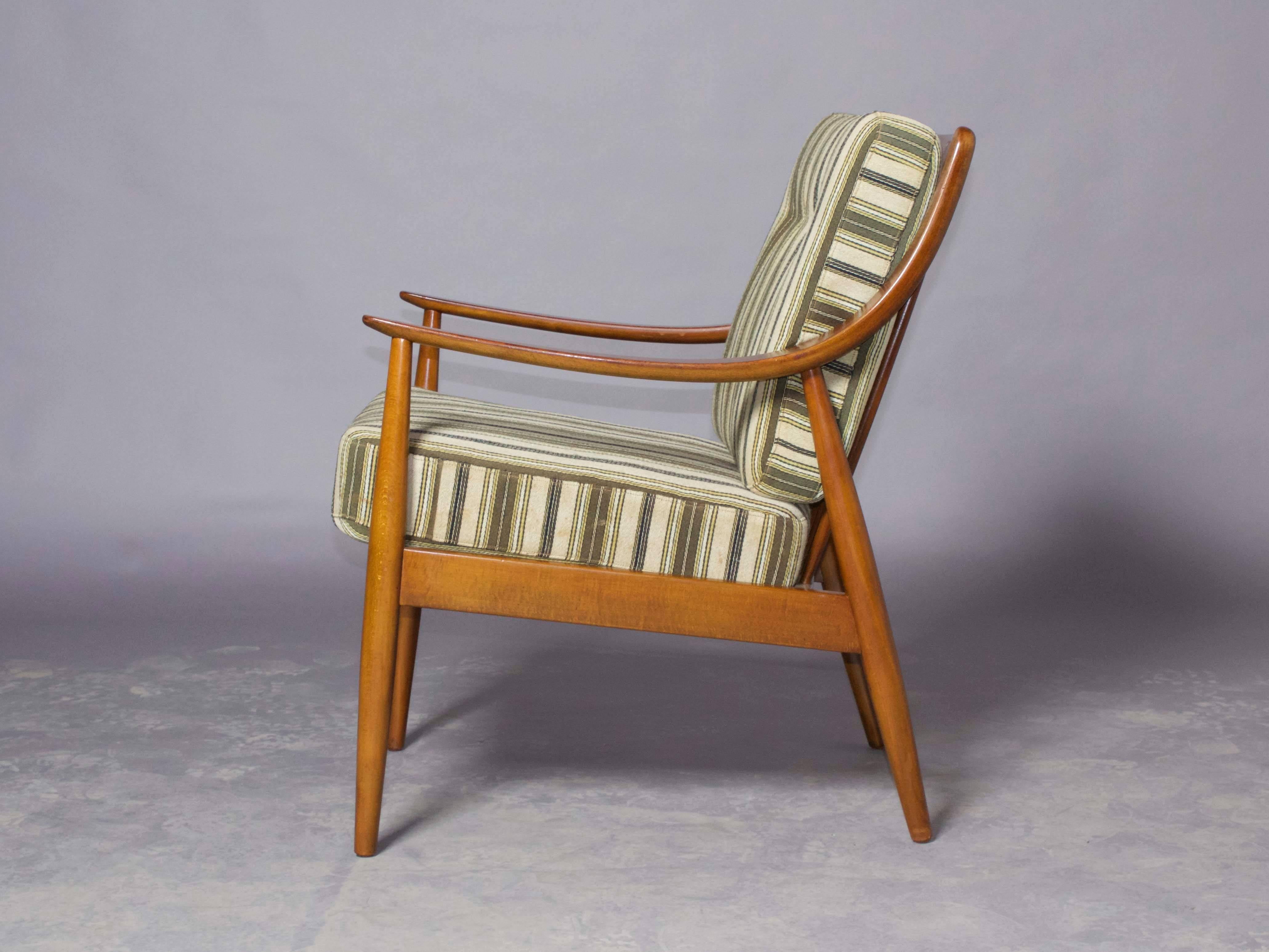 Vintage 1950s Hvidt & Molgaard Armchair

This Danish Lounge Chair is in like new condition. The chair, the techniques used, everything about this chair is exquisite. Fabric is original and are slightly stained, or we can re-upholster it to fit