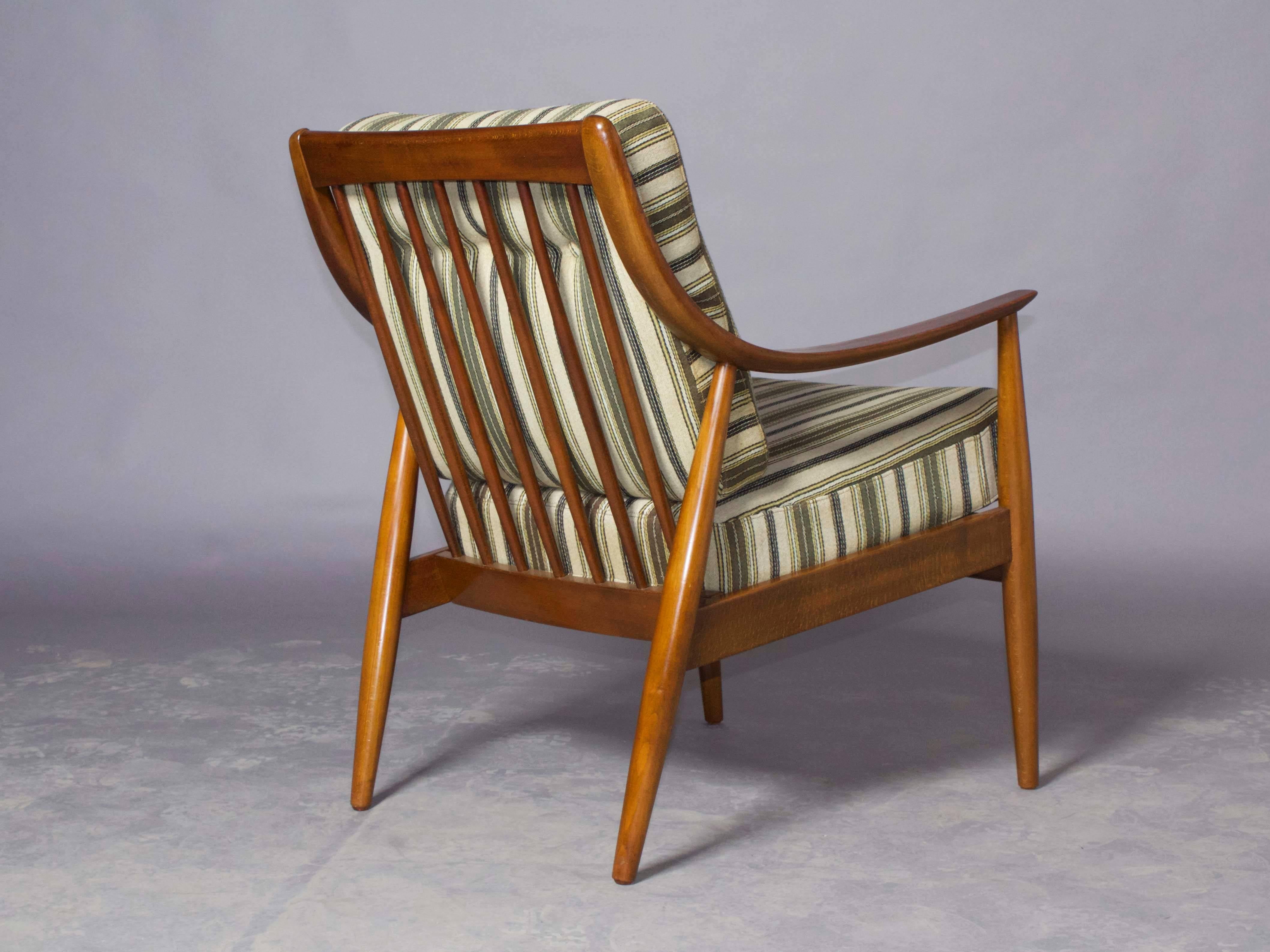 Mid-20th Century Hvidt and Molgaard Armchair Model FD-146 in Mahogany For Sale