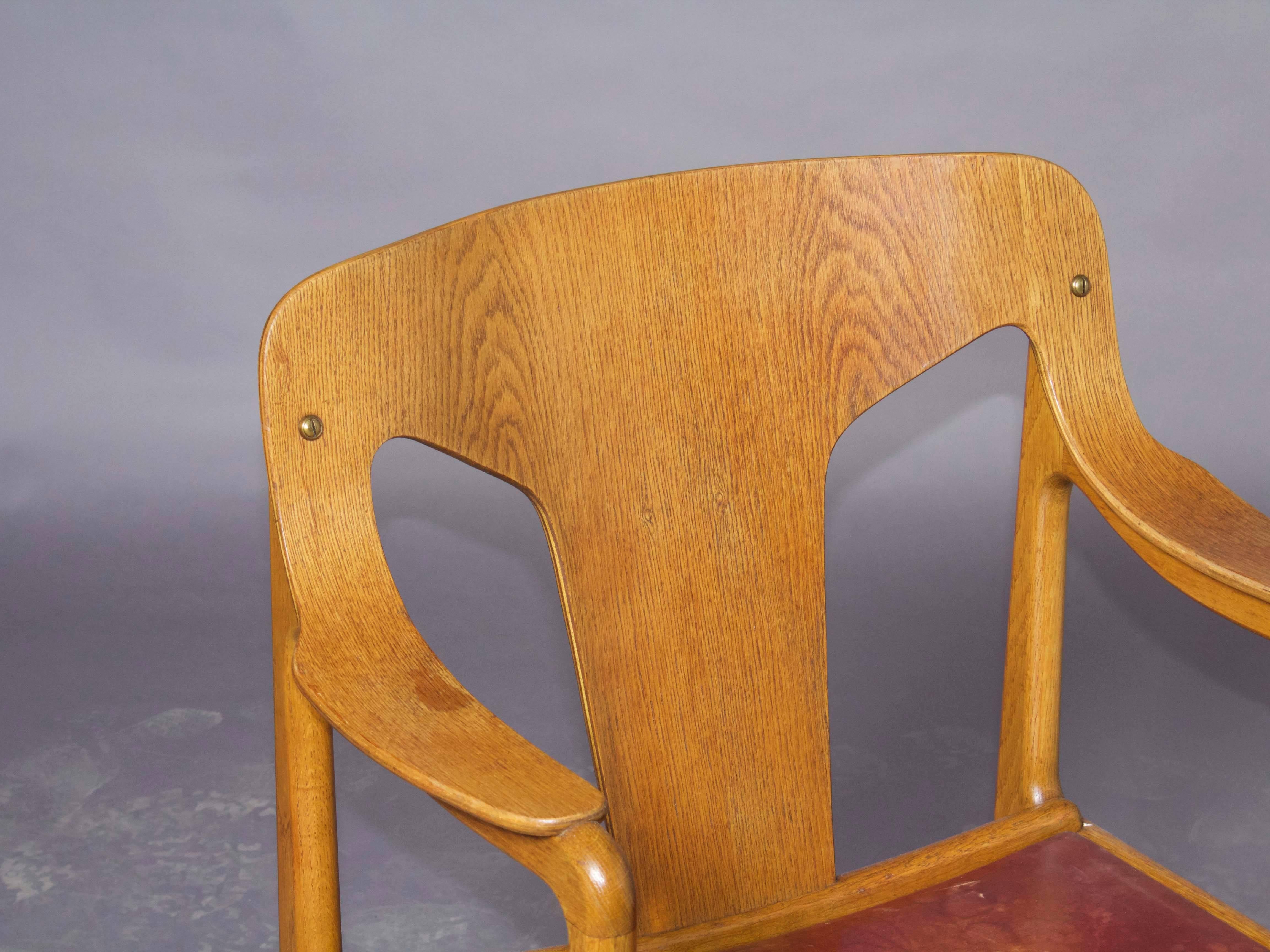 Mid-20th Century Oak Dining Armchairs by Bjorn Engo from Sweden, Pair For Sale