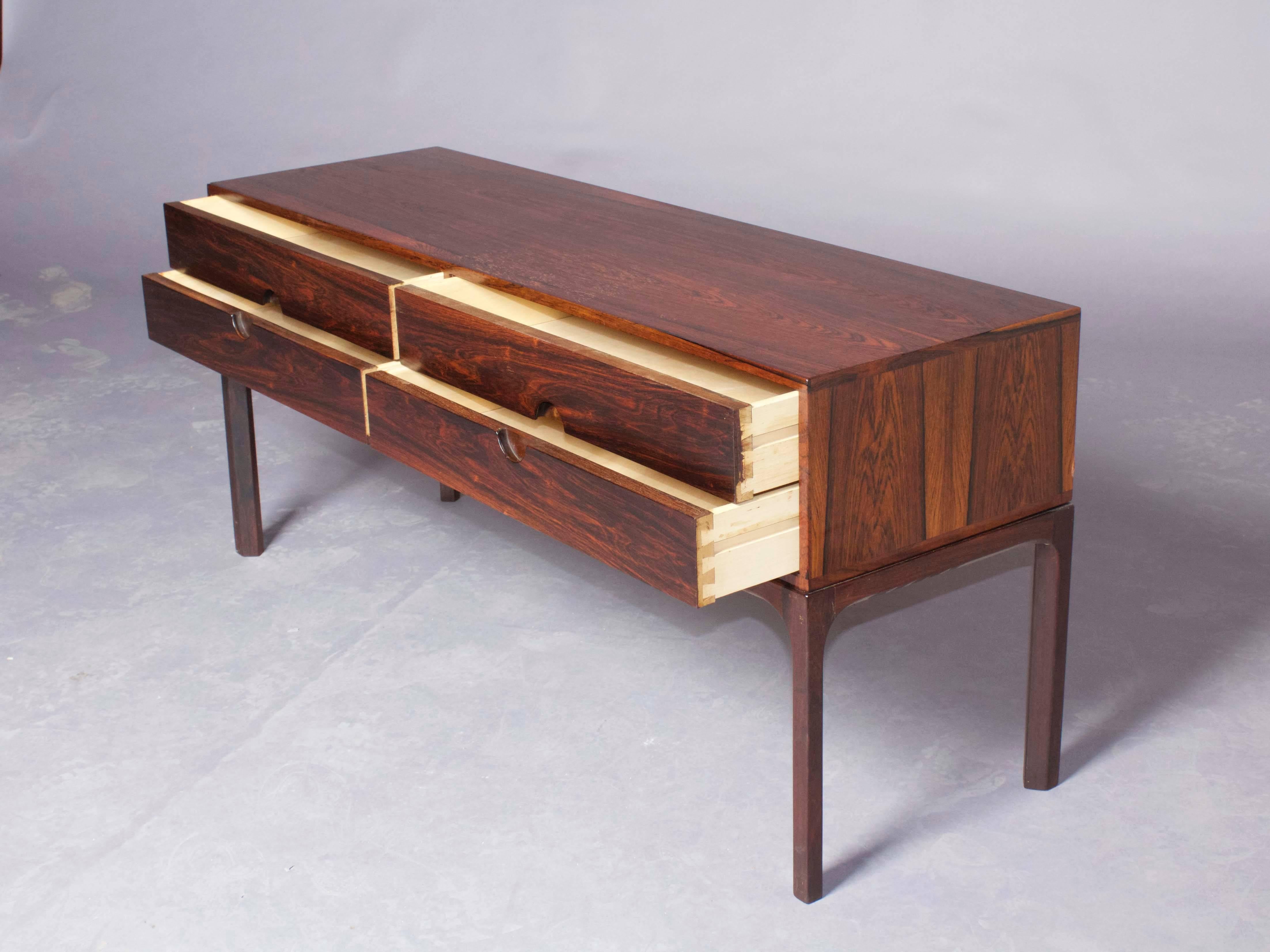 Scandinavian Modern Rosewood Low Sideboard #394 by Aksel Kjersgaard For Sale