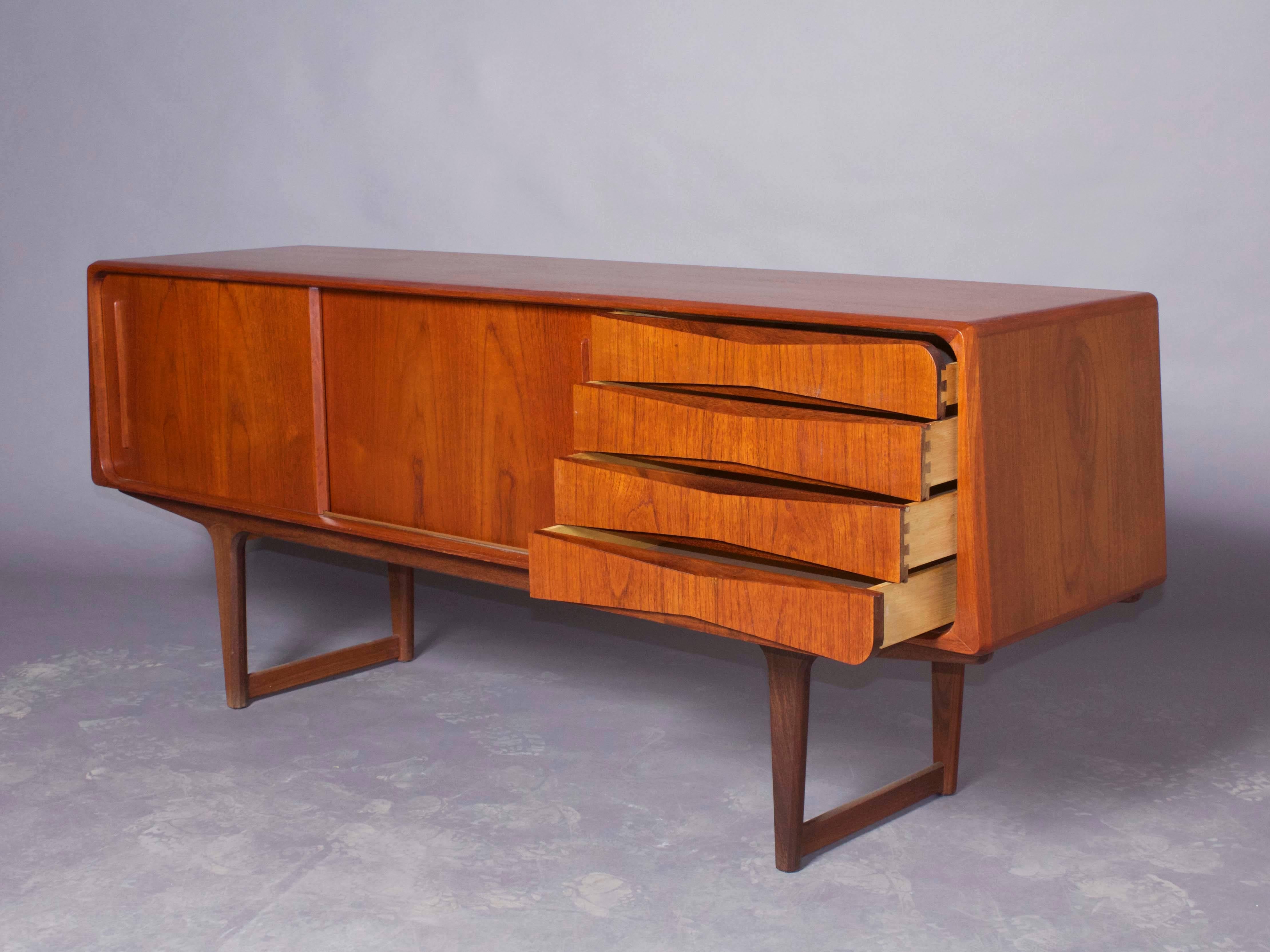Scandinavian Modern Danish Teak Atomic Sideboard with Bar