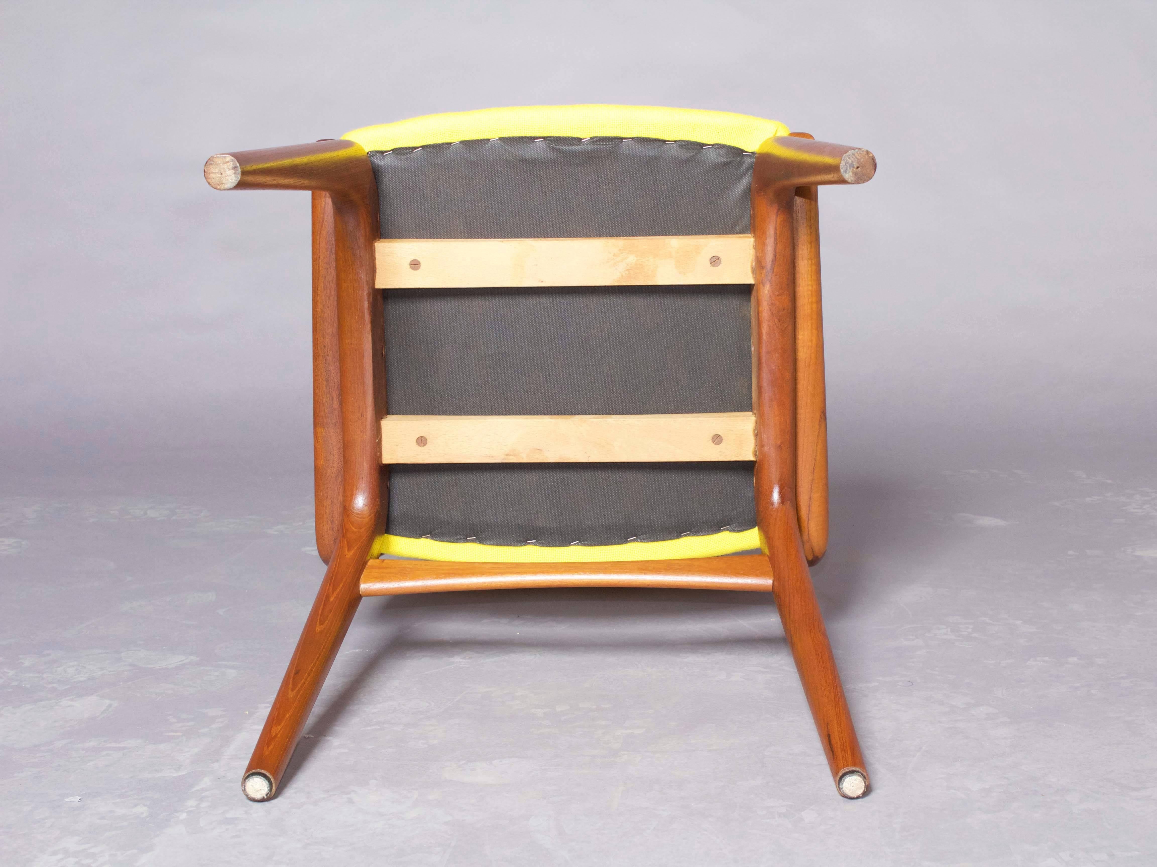 Mid-20th Century Boomerang Dining Chairs by Erik Christiansen, Set of SIX, Yellow
