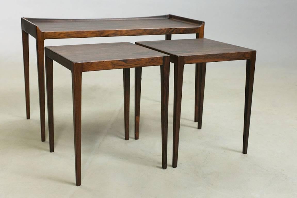 Oiled Mid-Century Nesting Tables by Kurt Ostervig