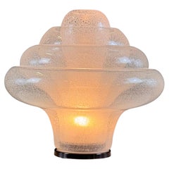 Carlo Nason for Mazzega, 'Lotus' Table Lamp, Pulegoso Glass, 1960s Design