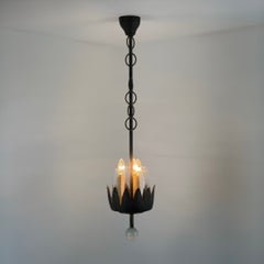 Raro lampadario di Guglielmo Ulrich realizzato da Strada con vetro di Murano, Italia, 1940 circa
