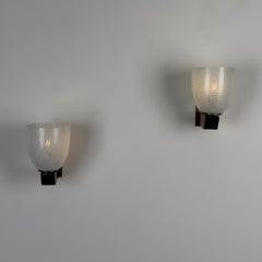 Rara coppia di applique “Reticello” di Carlo Scarpa per Venini, anni ’40 circa