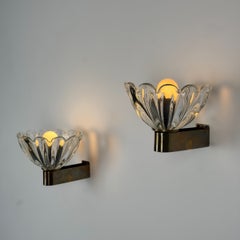 Apliques de pared de cristal grueso de Archimede Seguso para Seguso Vetri d’Arte, década de 1940 (3/4)