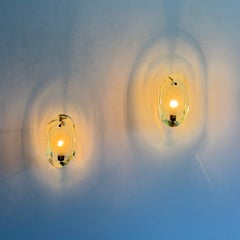 Rare Brass Version Model 2093 Wall Lights by Max Ingrand for Fontana Arte, 1960s