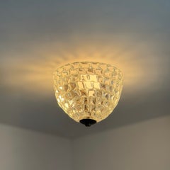 Rare Ercole Barovier Geometric Glass Flush Mount, Barovier & Toso, 1940