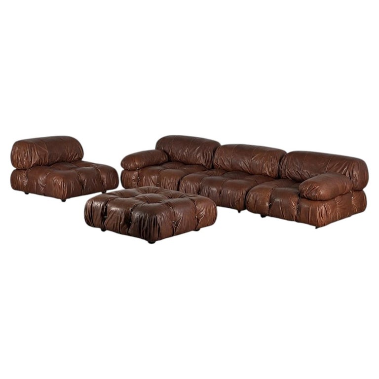 B&B Italia, Mario Bellini Mario Bellini Camaleonda Modular Sofa in Chocolate Leather, 1970s