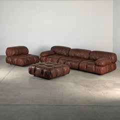 Mario Bellini Camaleonda Modular Sofa in Chocolate Leather, 1970s