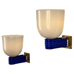 Seltene Wandleuchten „Lattimo“ und „Gold Leaf“ von Tomaso Buzzi für Venini, 1940er Jahre