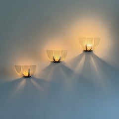 Ensemble Art déco de trois appliques « Modèle 5235, variante » de Carlo Scarpa pour Venini, années 1930