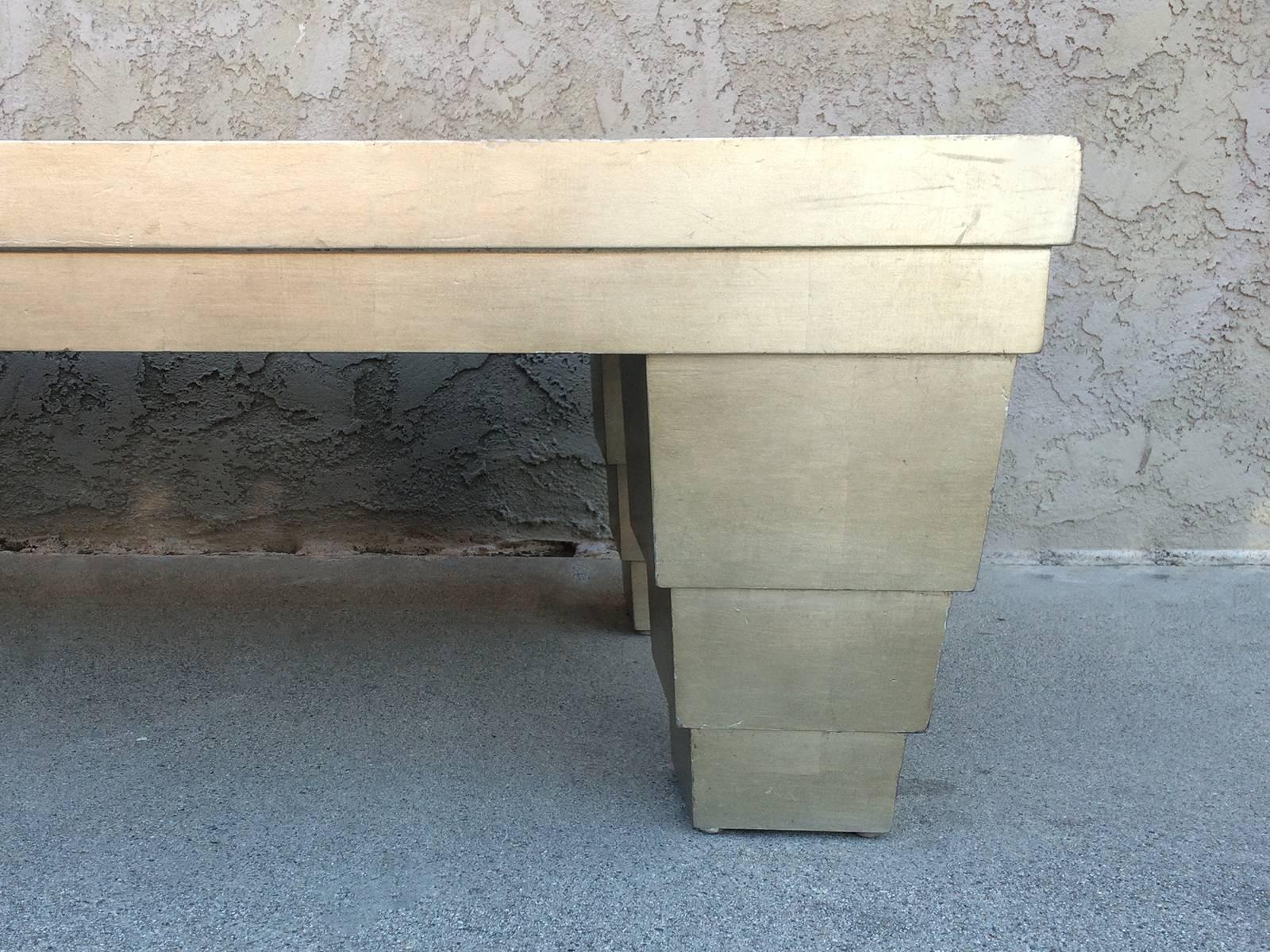 Memphis Style Coffee Table in Silver Leaf Finish In Good Condition In Pasadena, CA
