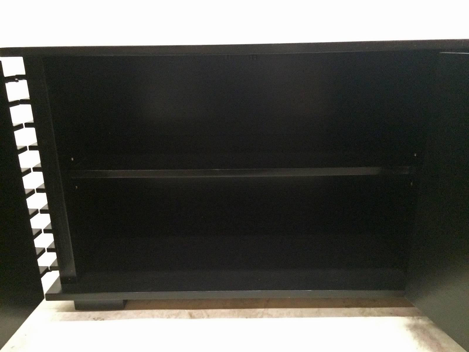Black Stained Oak Architectural Credenza or Sideboard 2