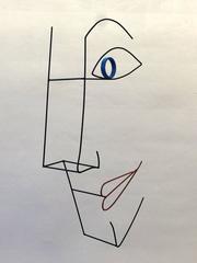 Large Bent Steel Relief Sculpture of Woman's Face