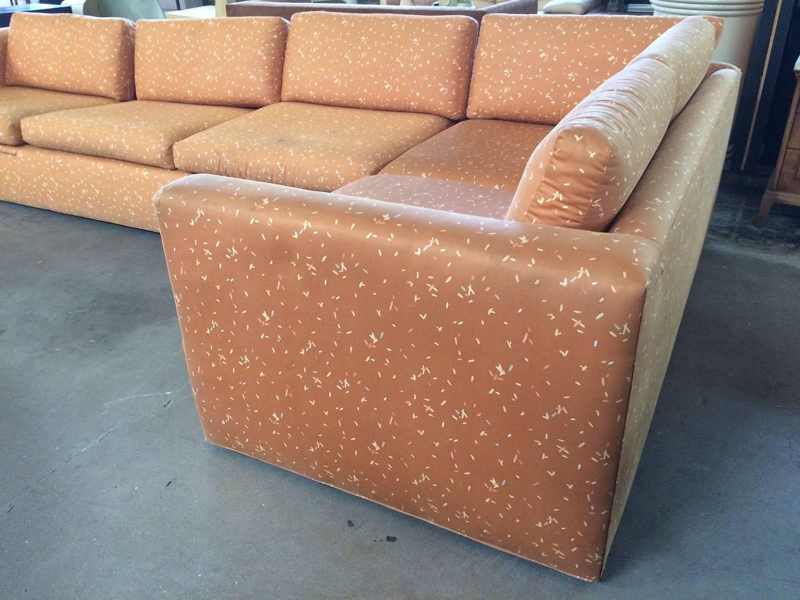 Mid-Century Modern Large Sectional Sofa with Pullout Bed by Milo Baughman