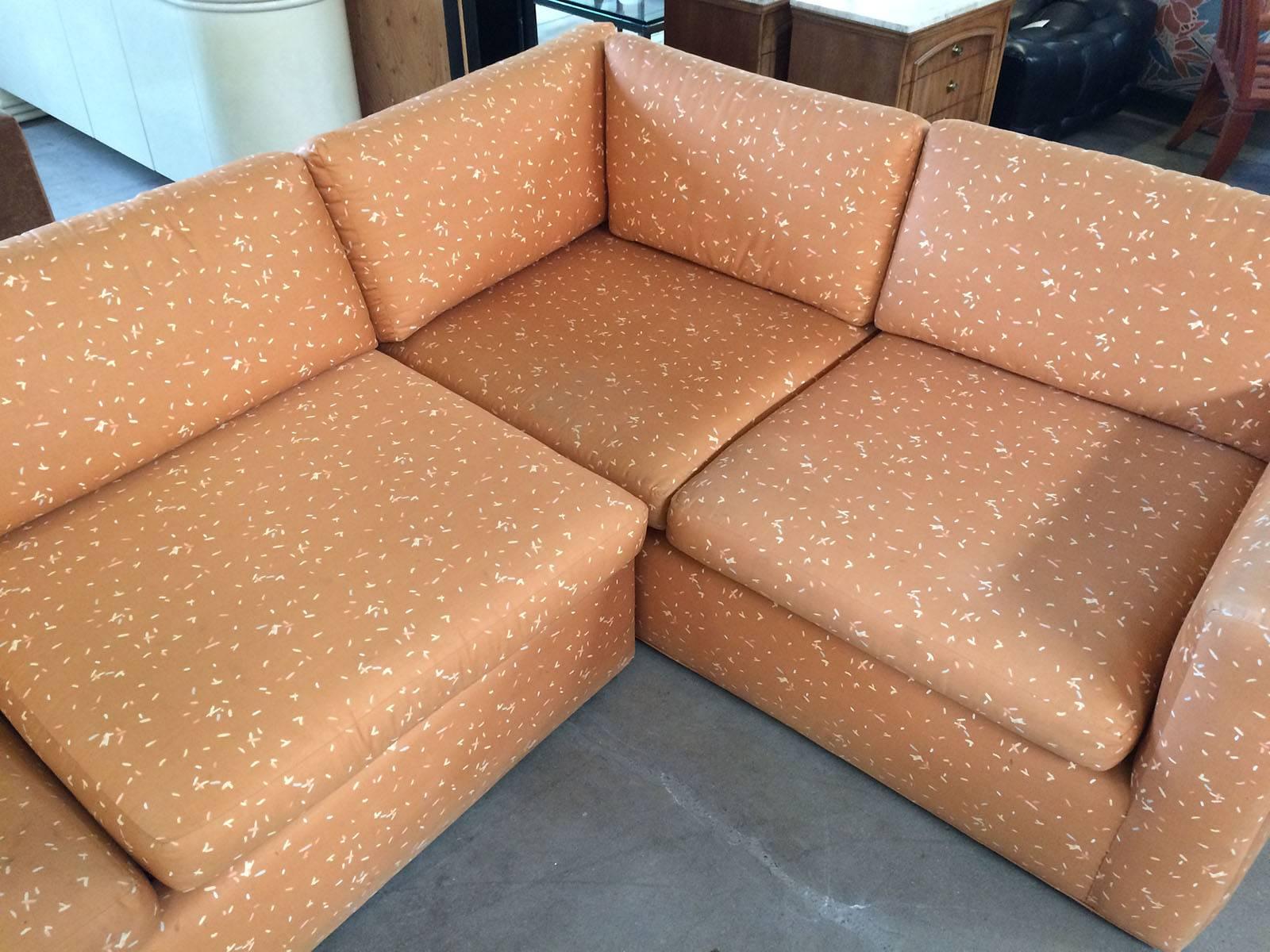 Large Sectional Sofa with Pullout Bed by Milo Baughman In Good Condition In Pasadena, CA