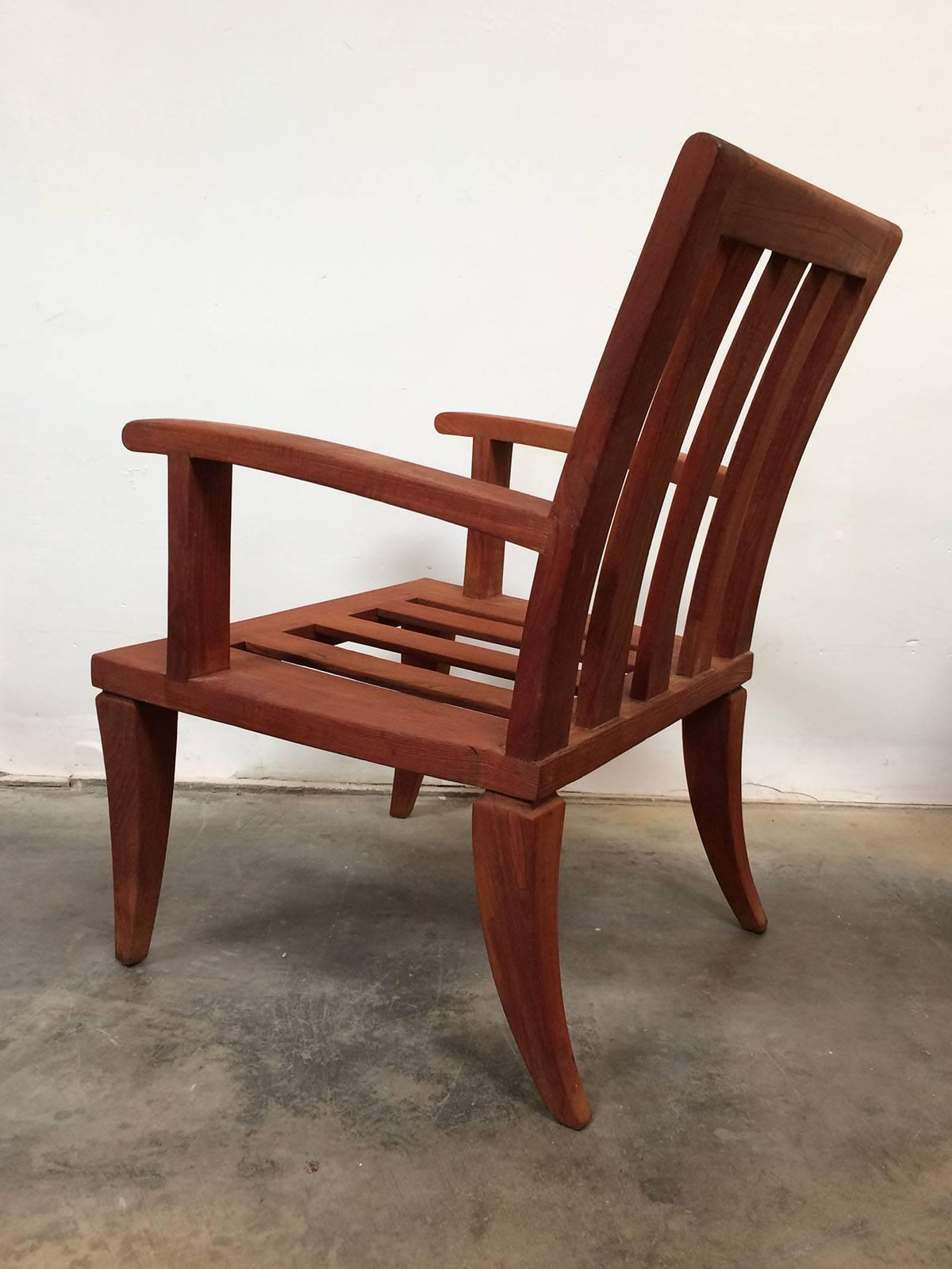 20th Century Teak Outdoor Dining Set, Sturdy Table and Chairs