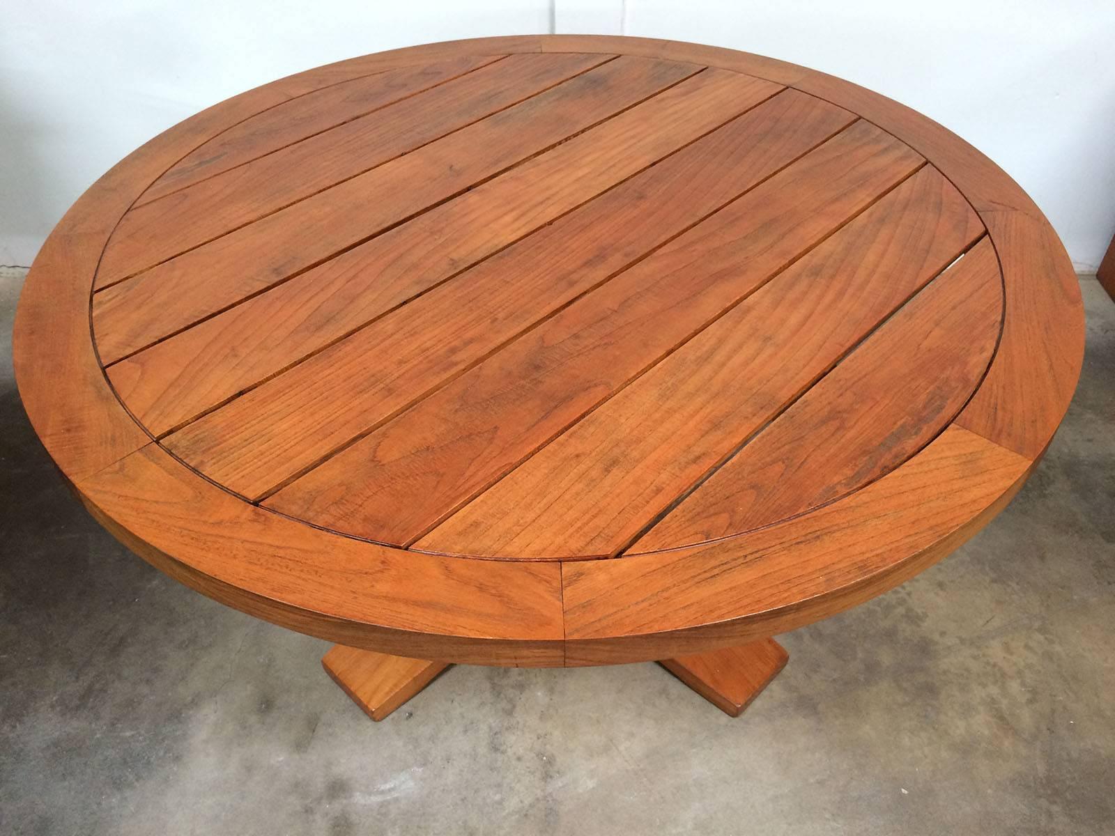 rectangular teak garden table