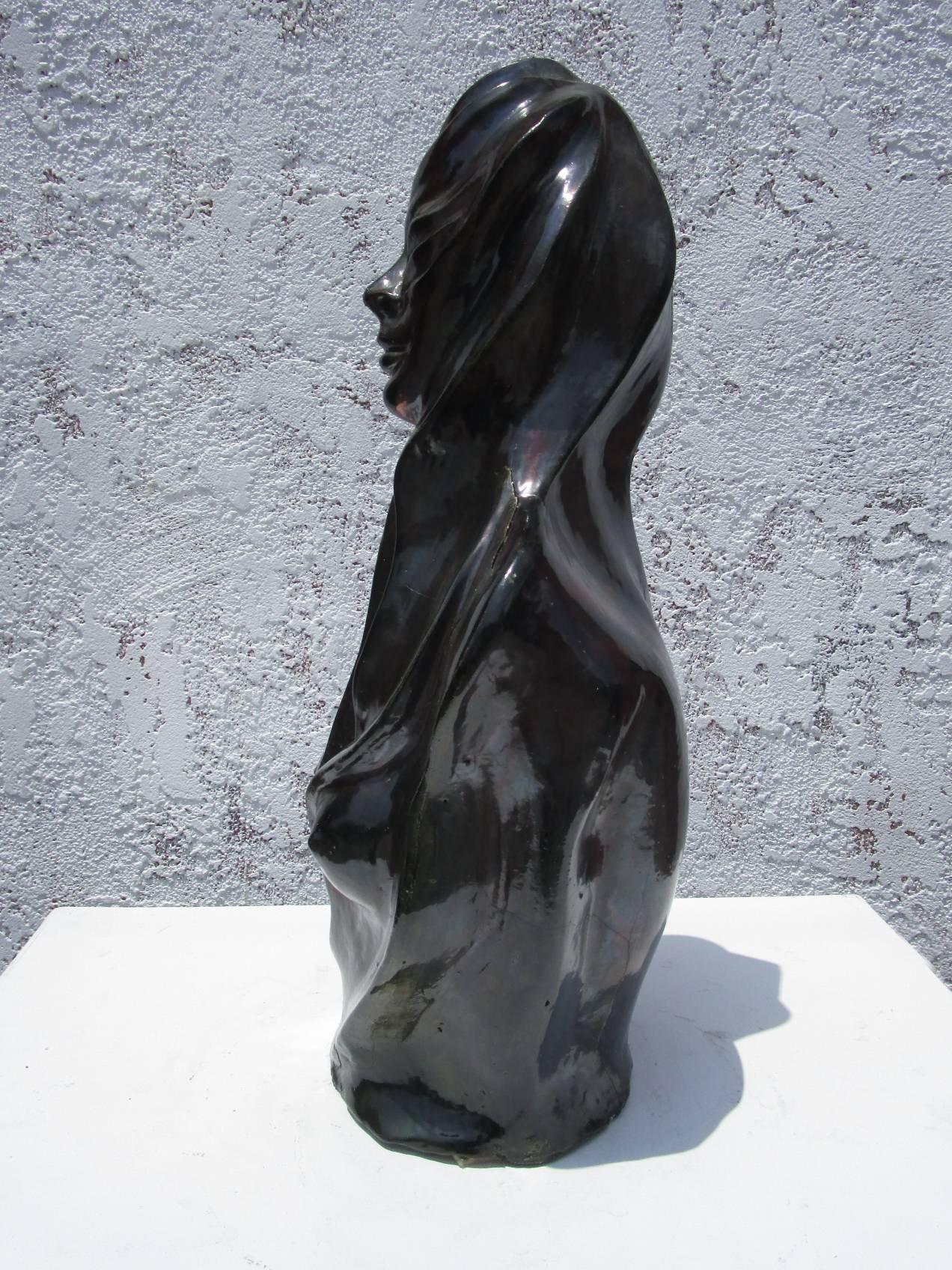 American Strong Ceramic Sculpture of Female Bust