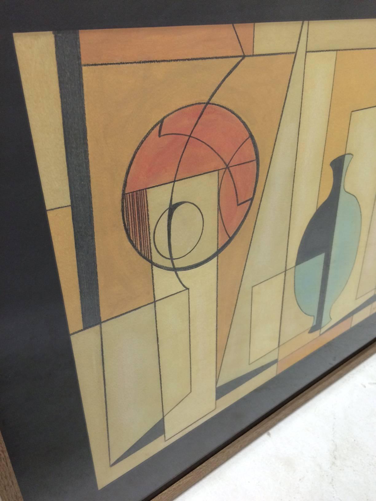 Cubist Inspired Painting by Jerry Williamson In Excellent Condition In Pasadena, CA