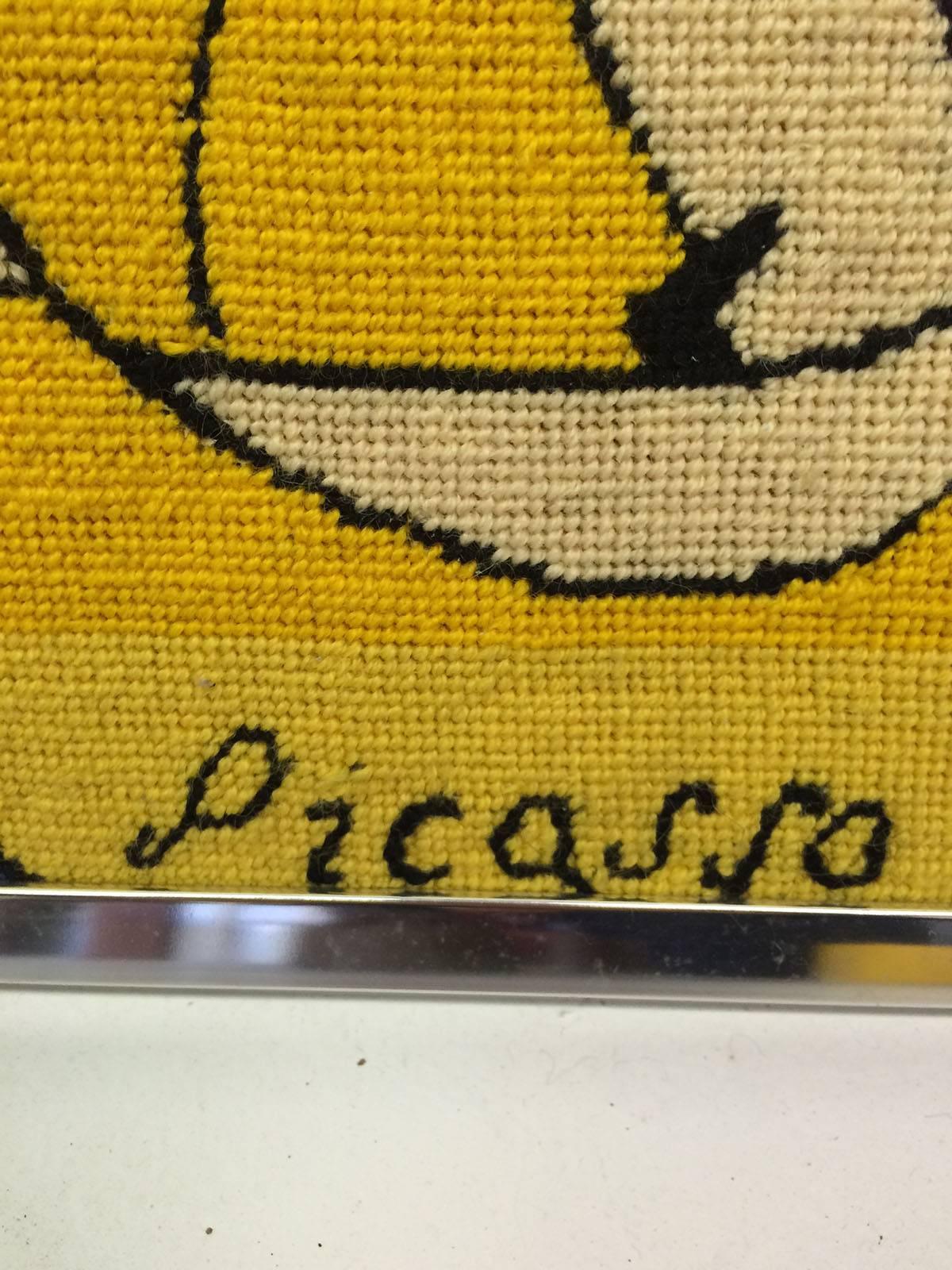 French Colorful Needle Point Tapestry after Picasso