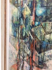 Mid-Century Painting Titled "Mountain Tree Tops" by Si Lewen