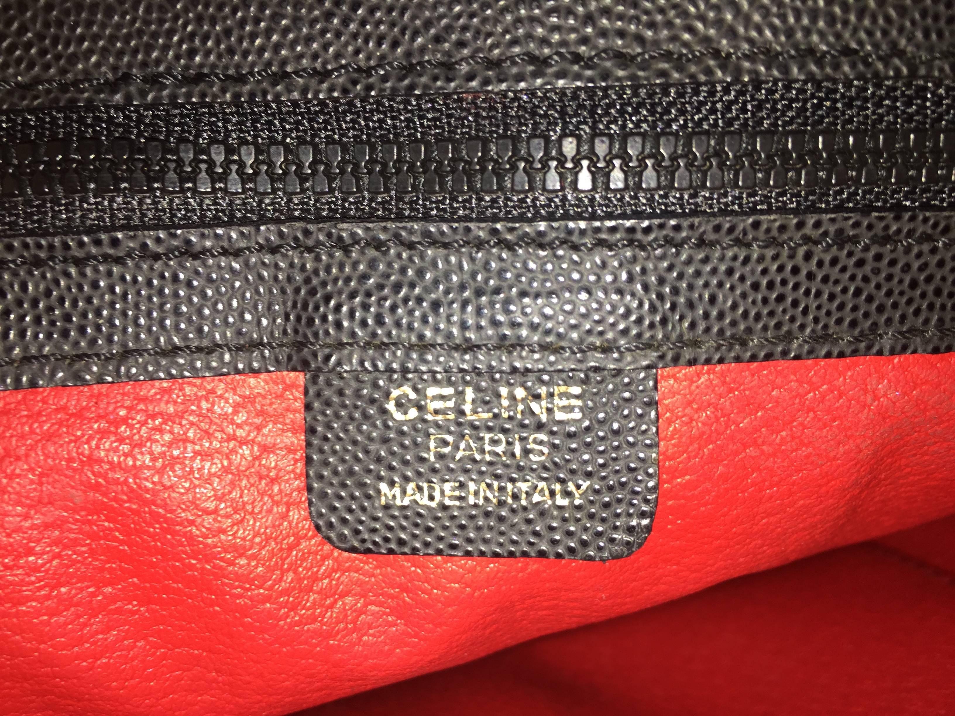 Rare Celine Black Shoulder Clutch Bag In Excellent Condition For Sale In Pasadena, CA