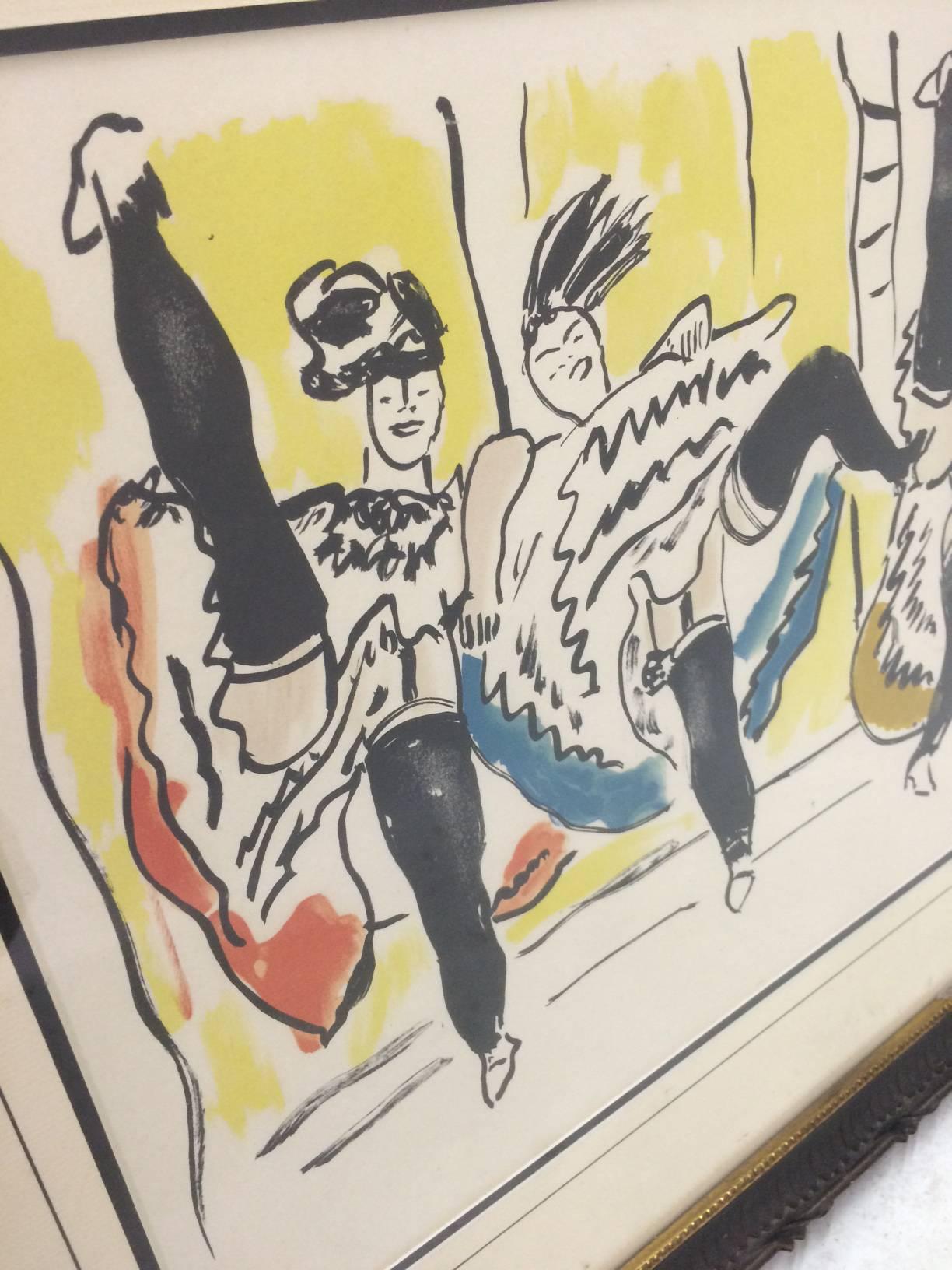 Mid-20th Century Colorful Lithograph 