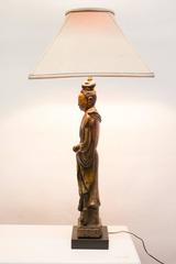 Vintage 1940s Figural Quan Yin Lamp