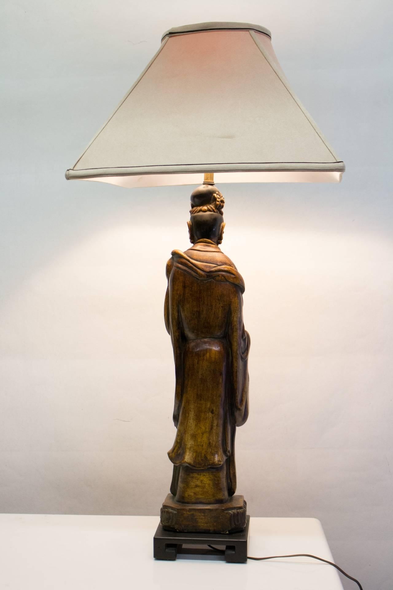 American Vintage 1940s Figural Quan Yin Lamp