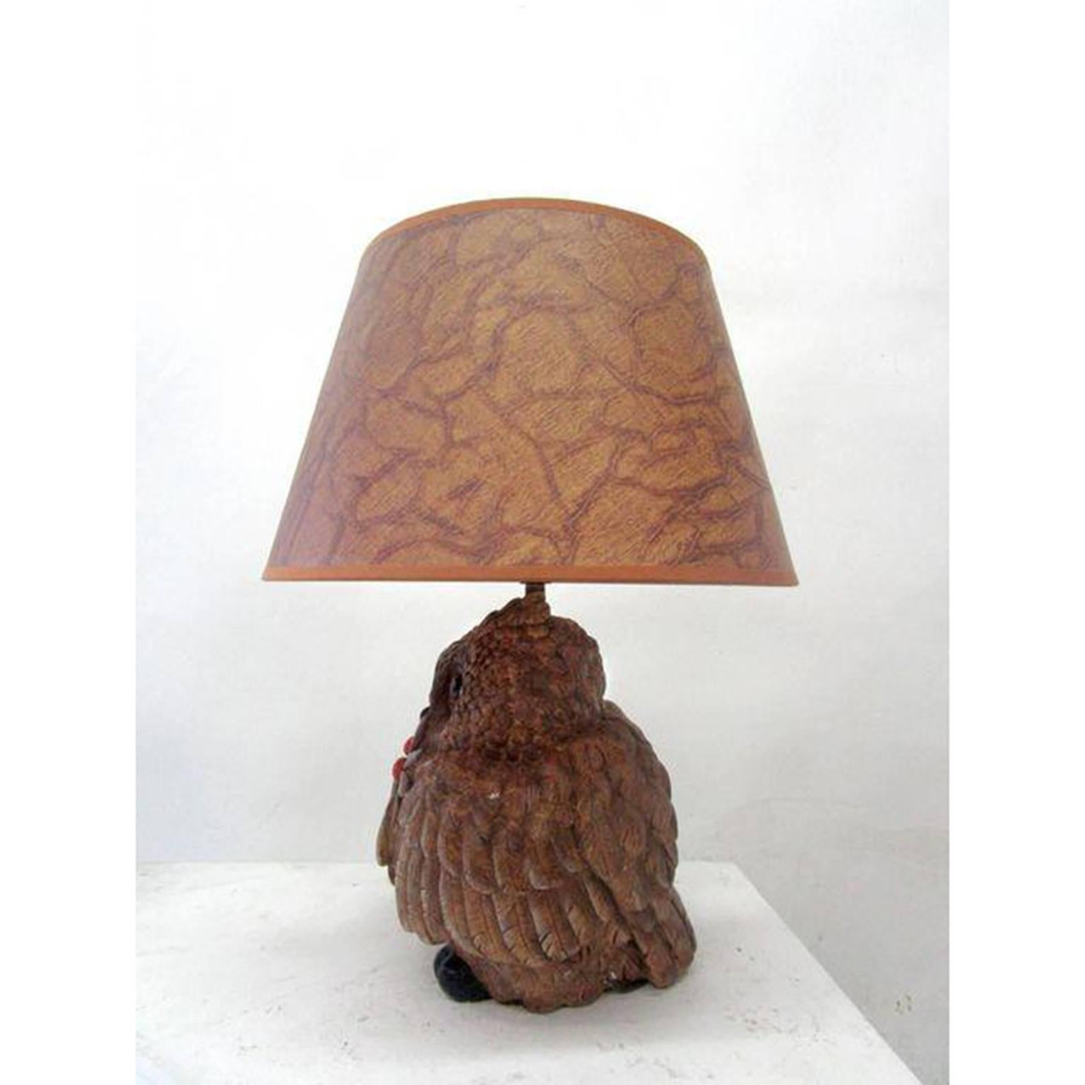 wooden owl lamp