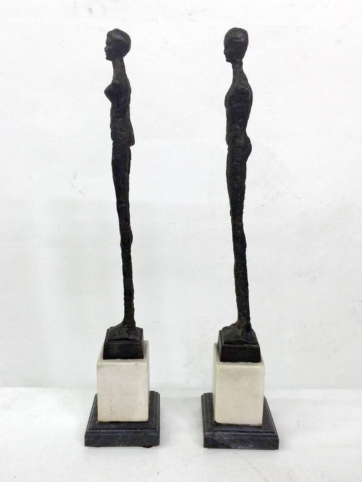 Italian Giacometti Style Figurative Sculptures