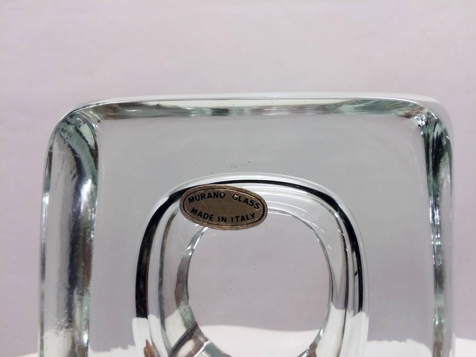 clear square round glass ashtray