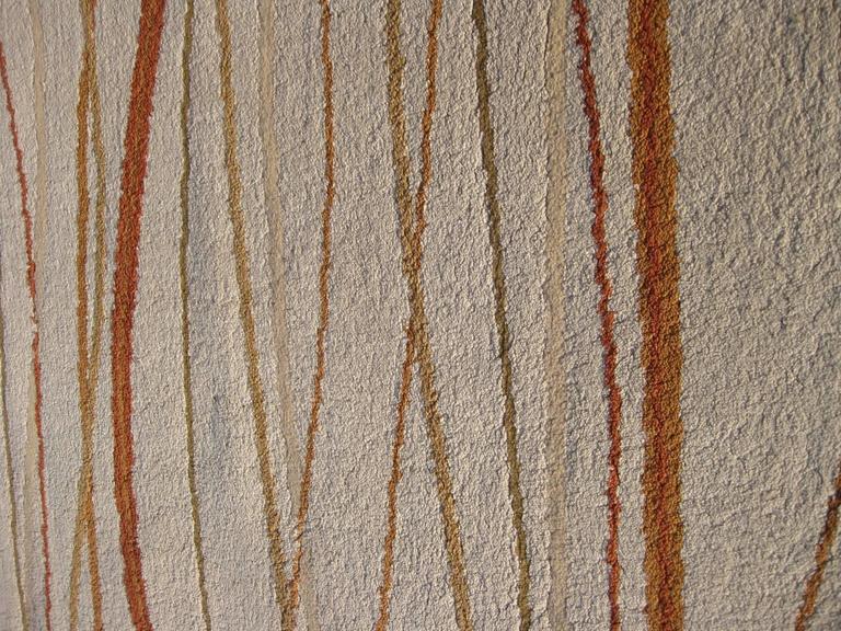 High Pile Area Rug in Beige, Rust and Tan For Sale at 1stDibs