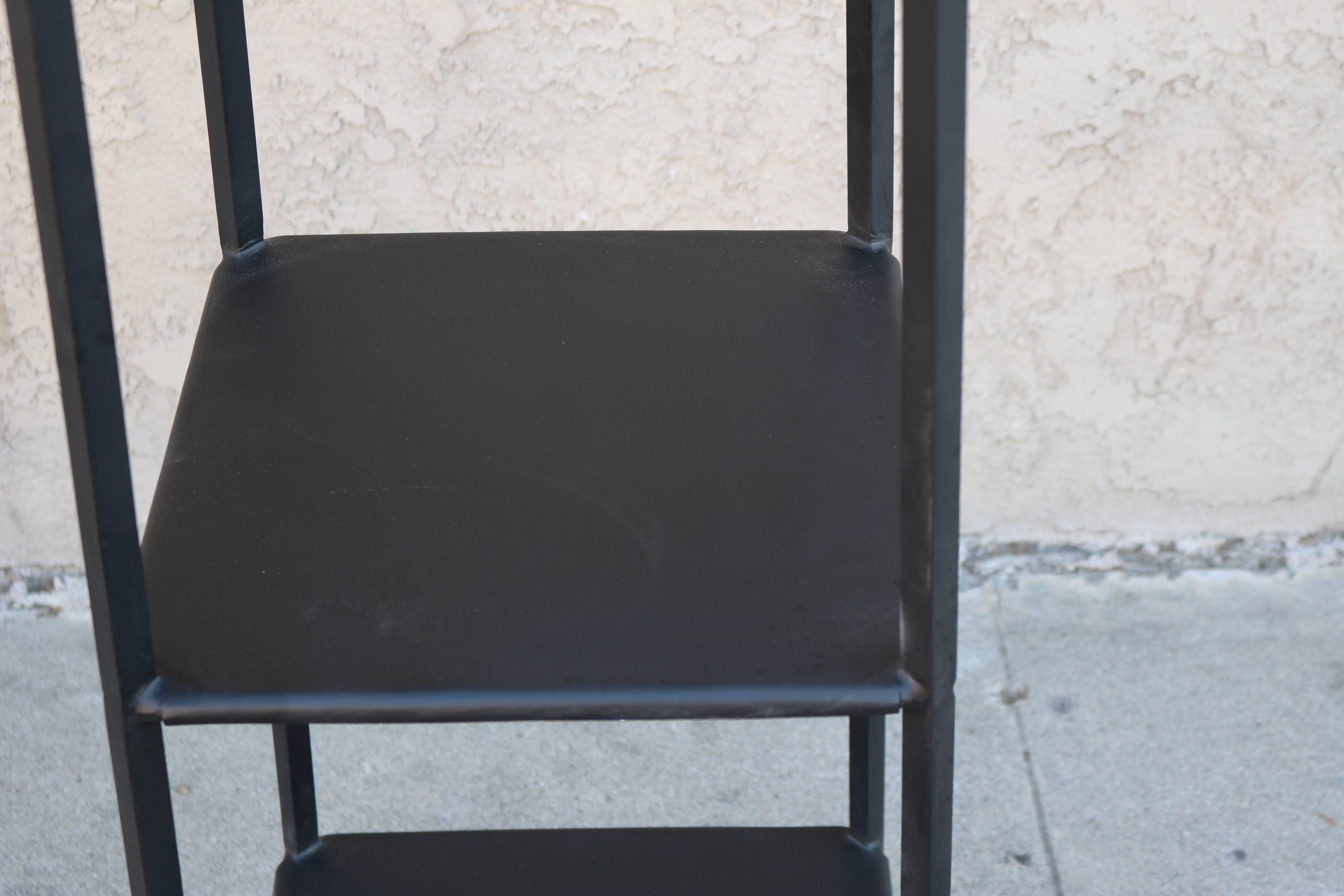 Minimalist Black Metal Etagere with Graduated Shelves
