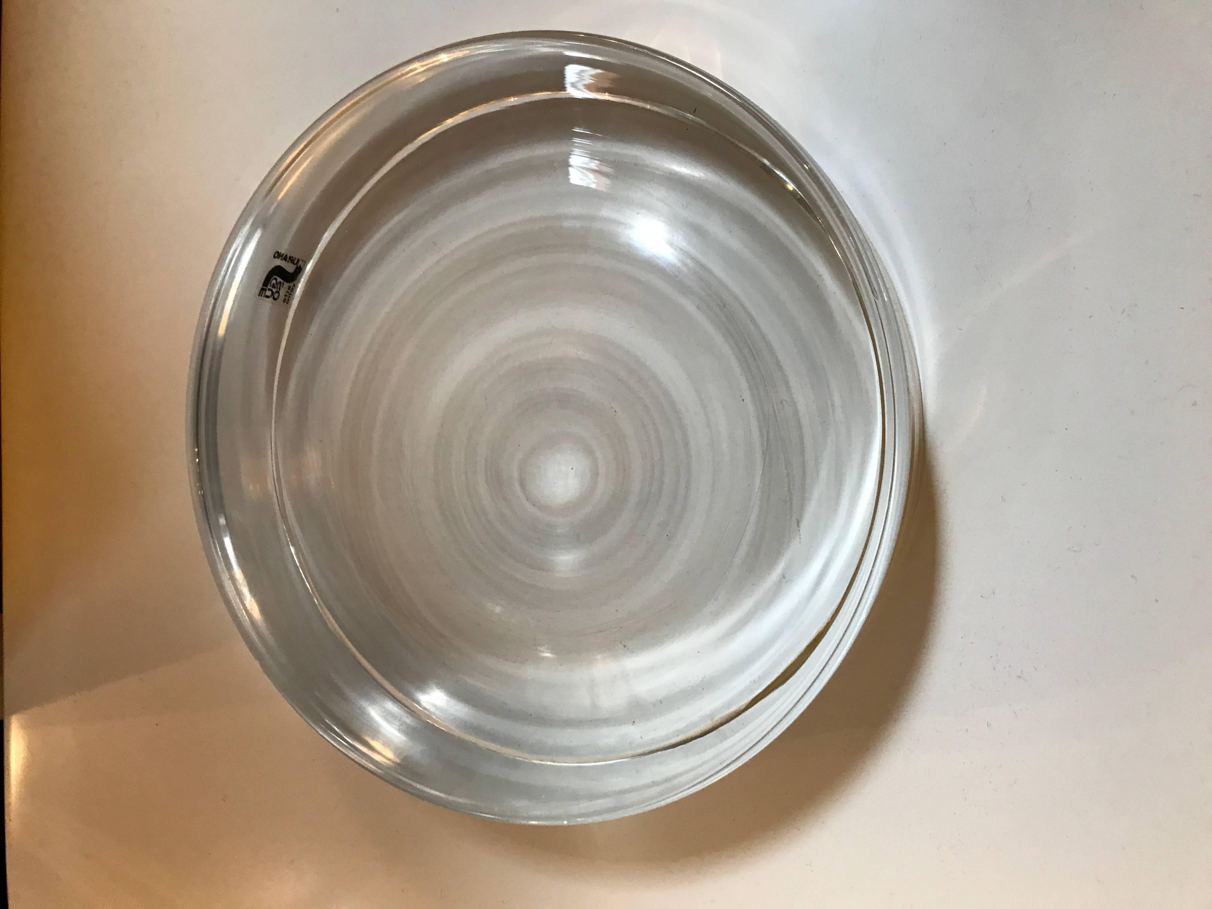 Clear Murano Glass Catchall or Ashtray Signed Seguso In Excellent Condition In Pasadena, CA