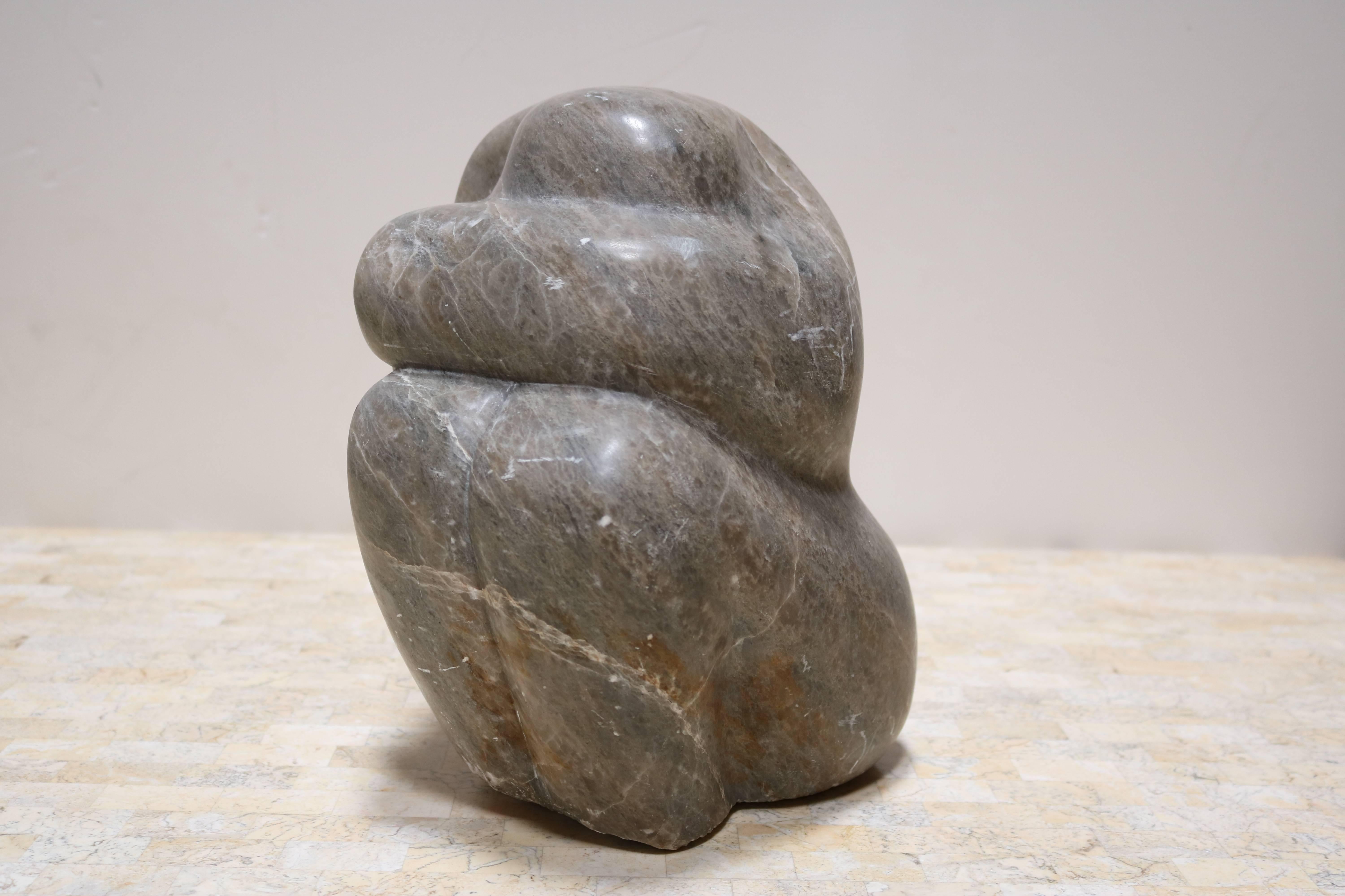 Mid-Century Modern Evocative Grey Marble Sculpture