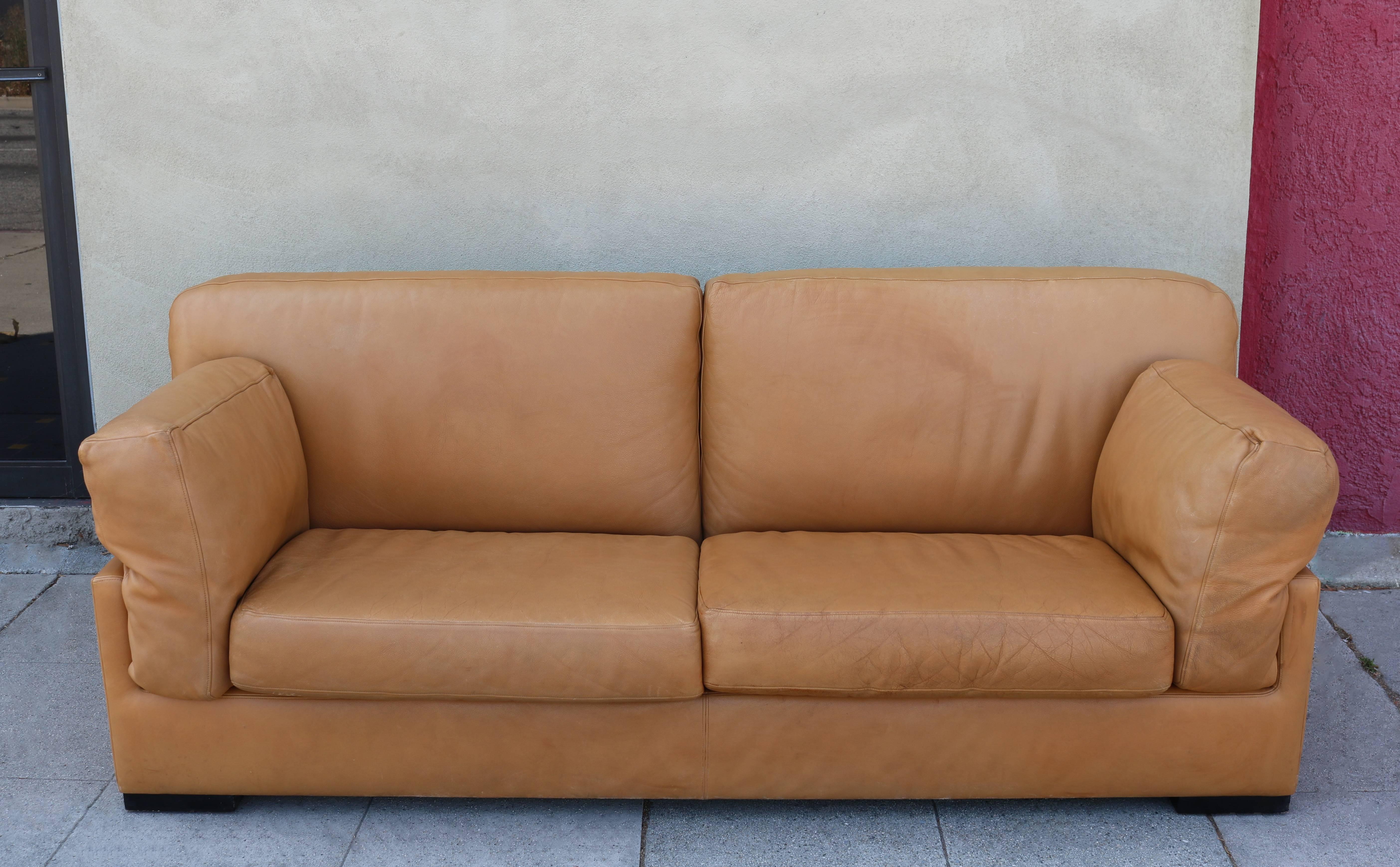 butterscotch leather couch