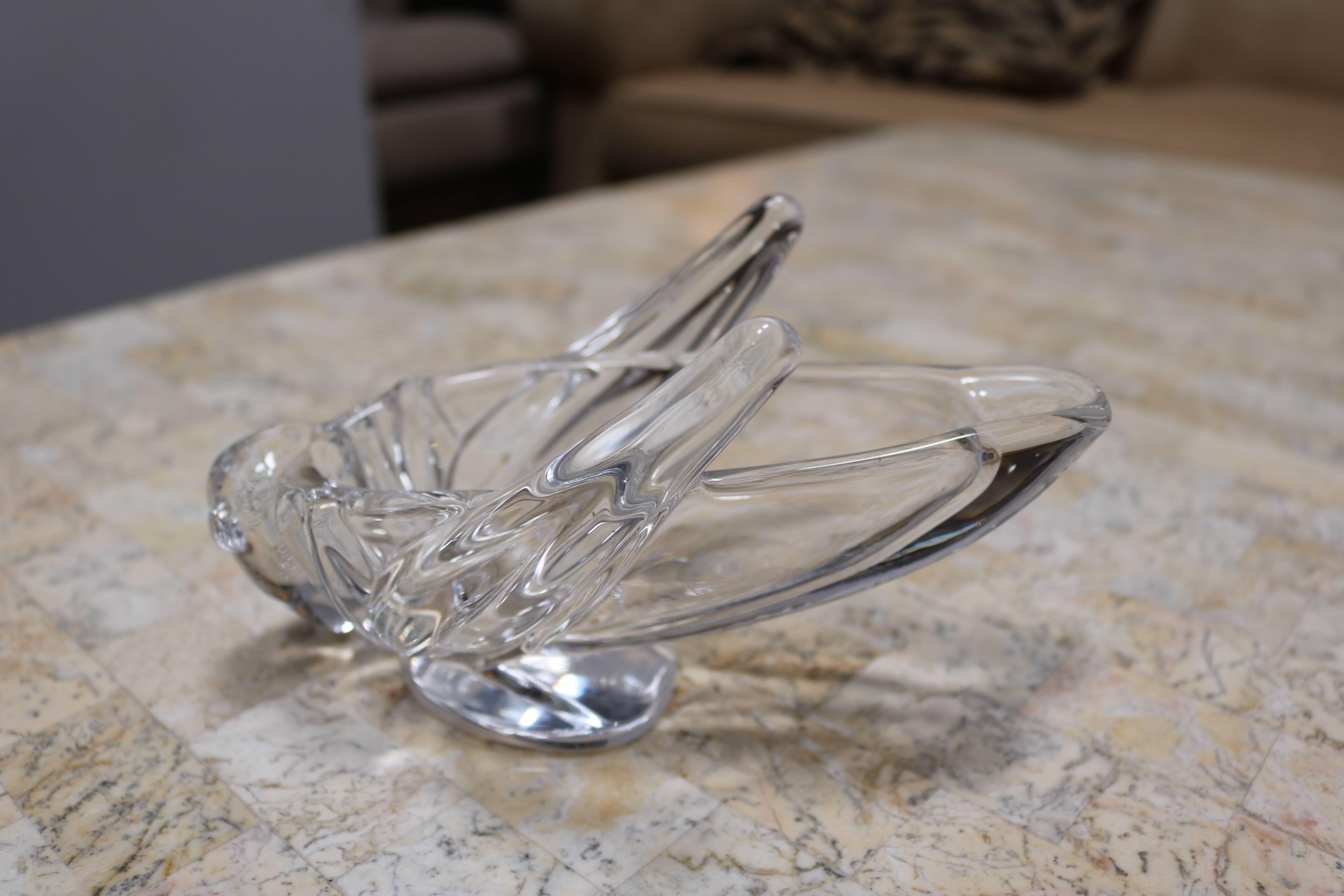 French Crystal Grasshopper Dish by Vannes, France
