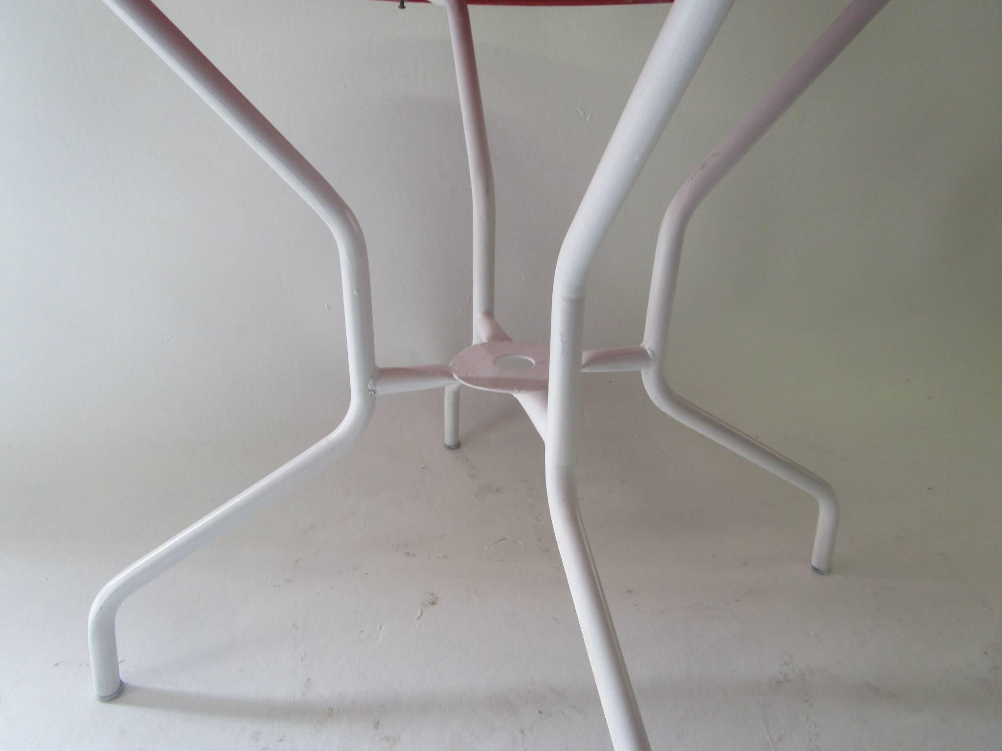 Mid-20th Century Simple White Painted Steel French 1950s Table