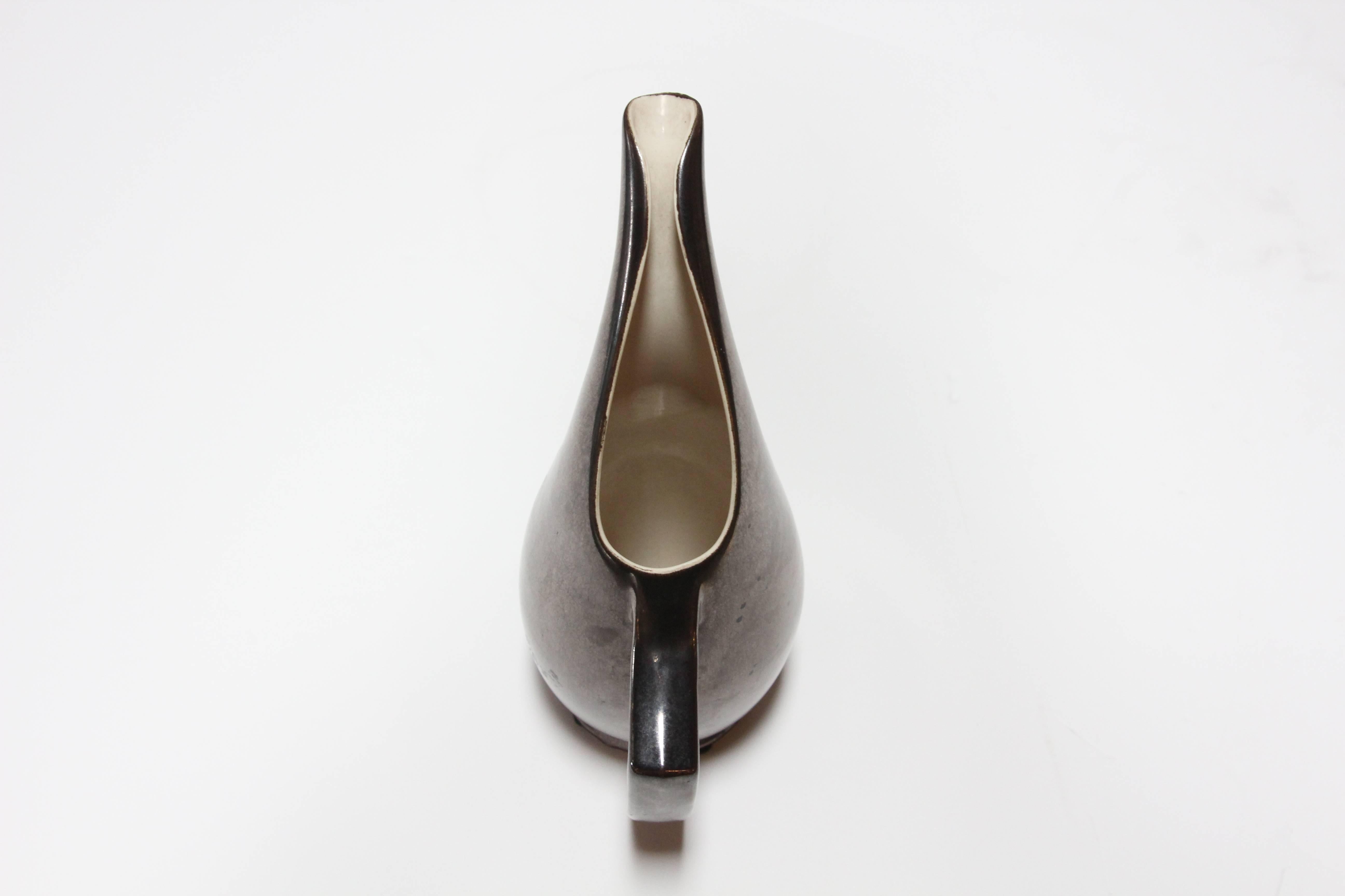 American Iridescent Black Ceramic Pitcher
