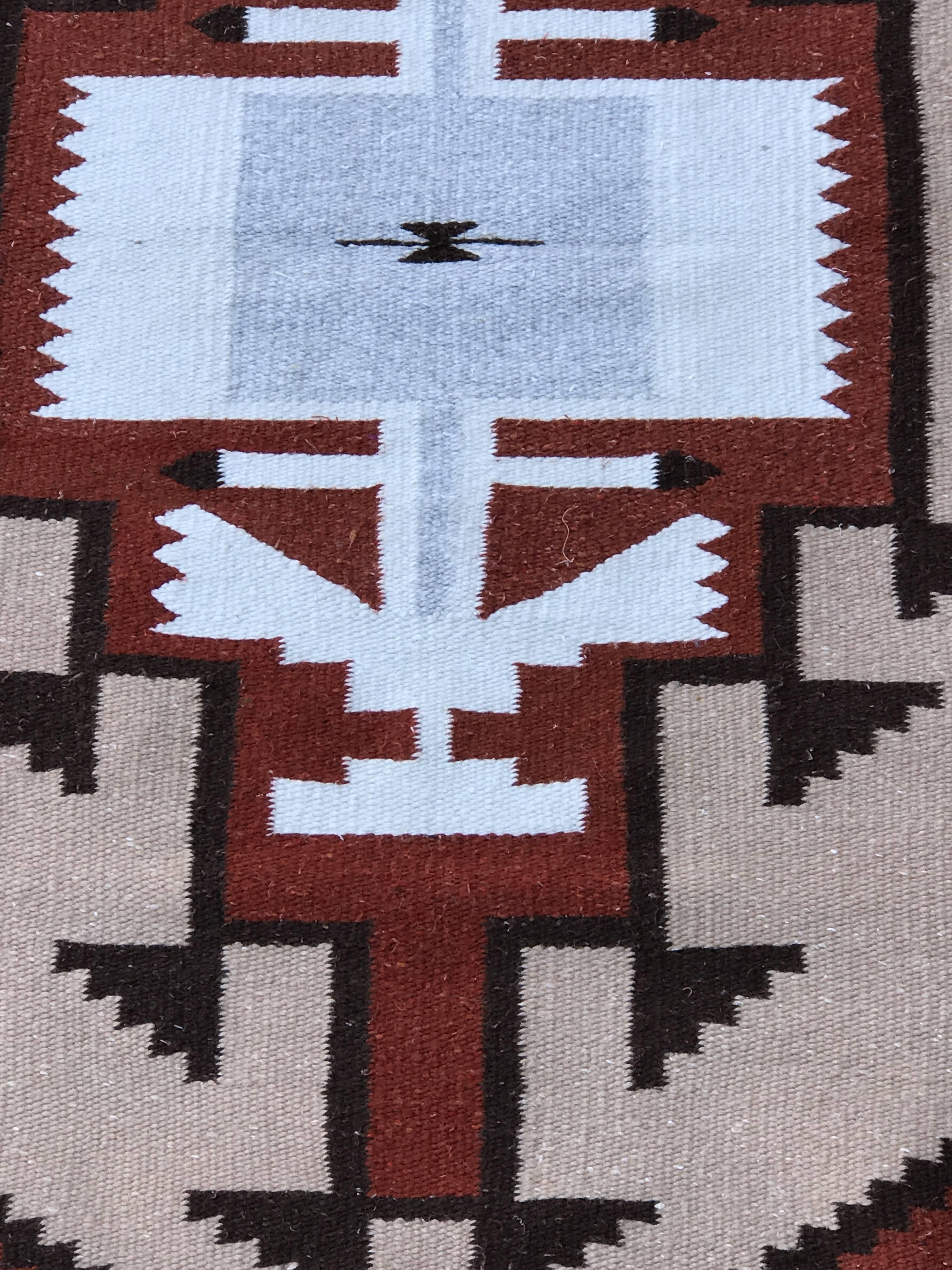 Mid-20th Century Handwoven Vintage Wool Navajo Rug